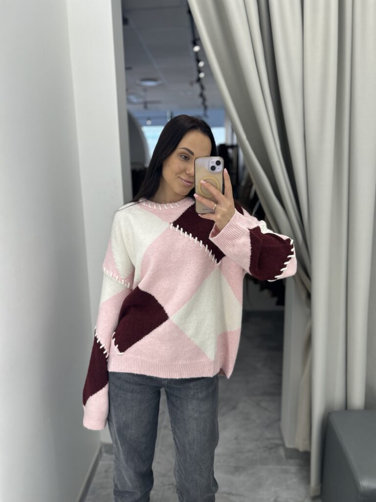 Megztukas Pink Burgundy