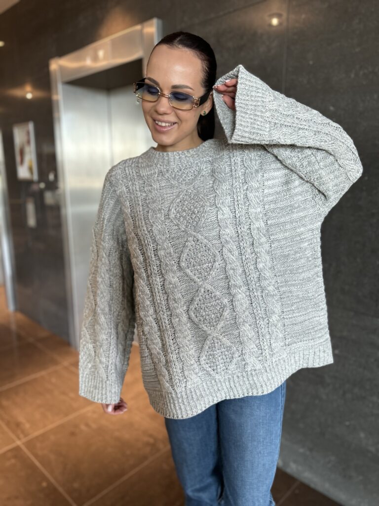 Megztinis Bold Knit Grey