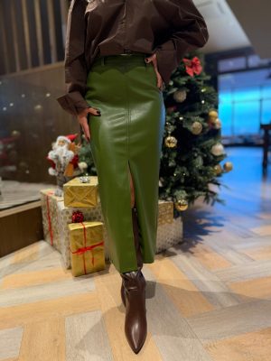 Sijonas Chic Eco Leather Green - Image 1