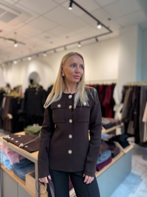 Palaidinė Elegant Buttoned Cardigan Brown - Image 1