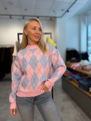 Megztinis Pink Rombo - Image 1