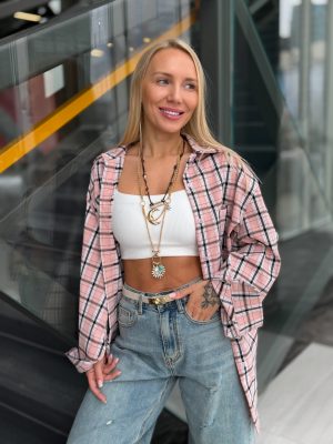 Marškiniai Timeless Check Rose - Image 1