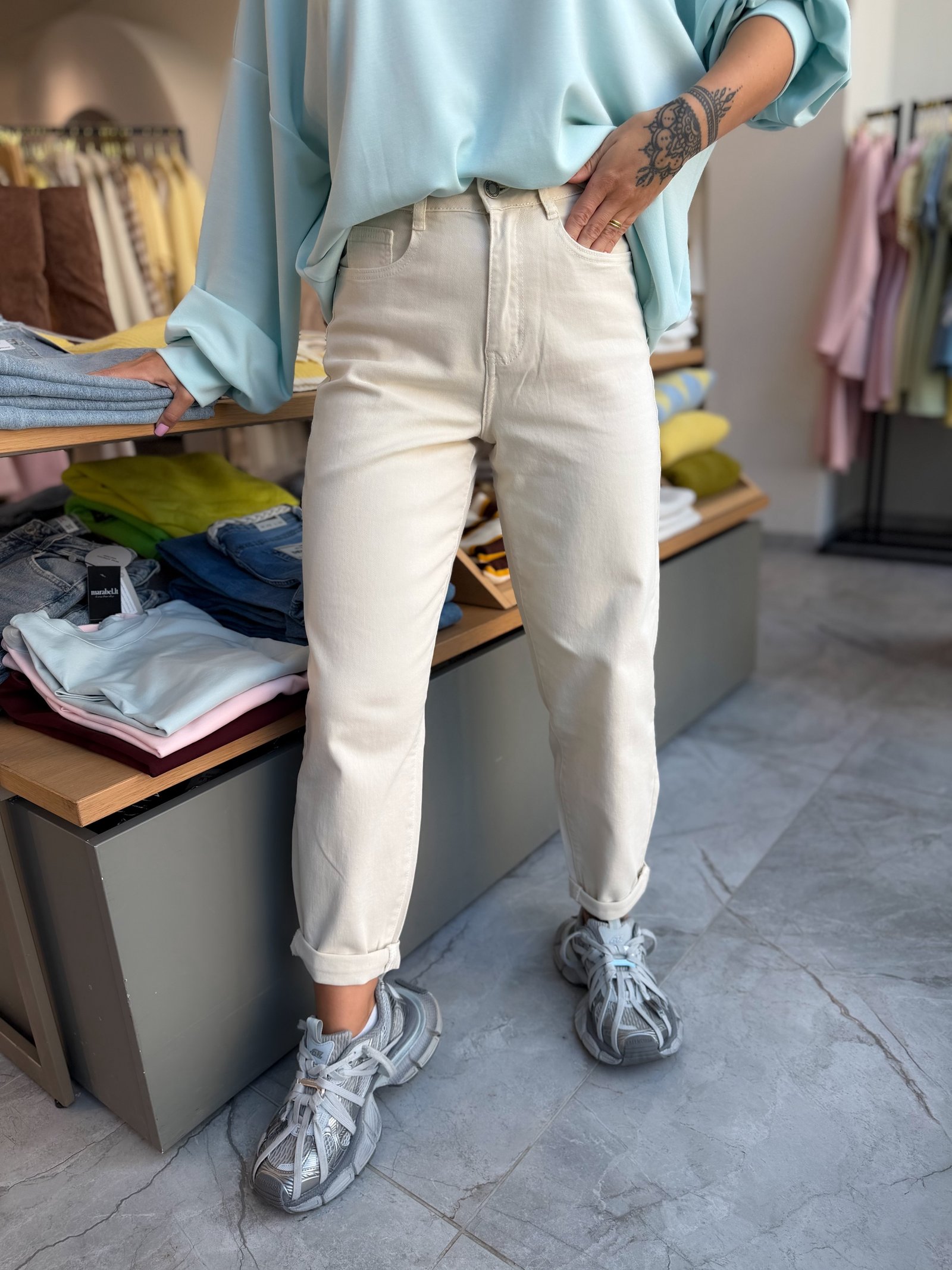 Džinsai Stylish Beige - XS