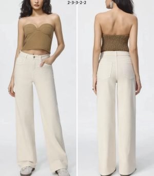 Džinsai Beige Straight Išankstinis Užsakymas - Image 1