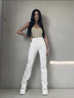 Džinsai  Extra Long Line White - Image 3