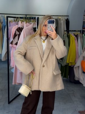 Švarkas Oversized Blazer Beige - Image 1