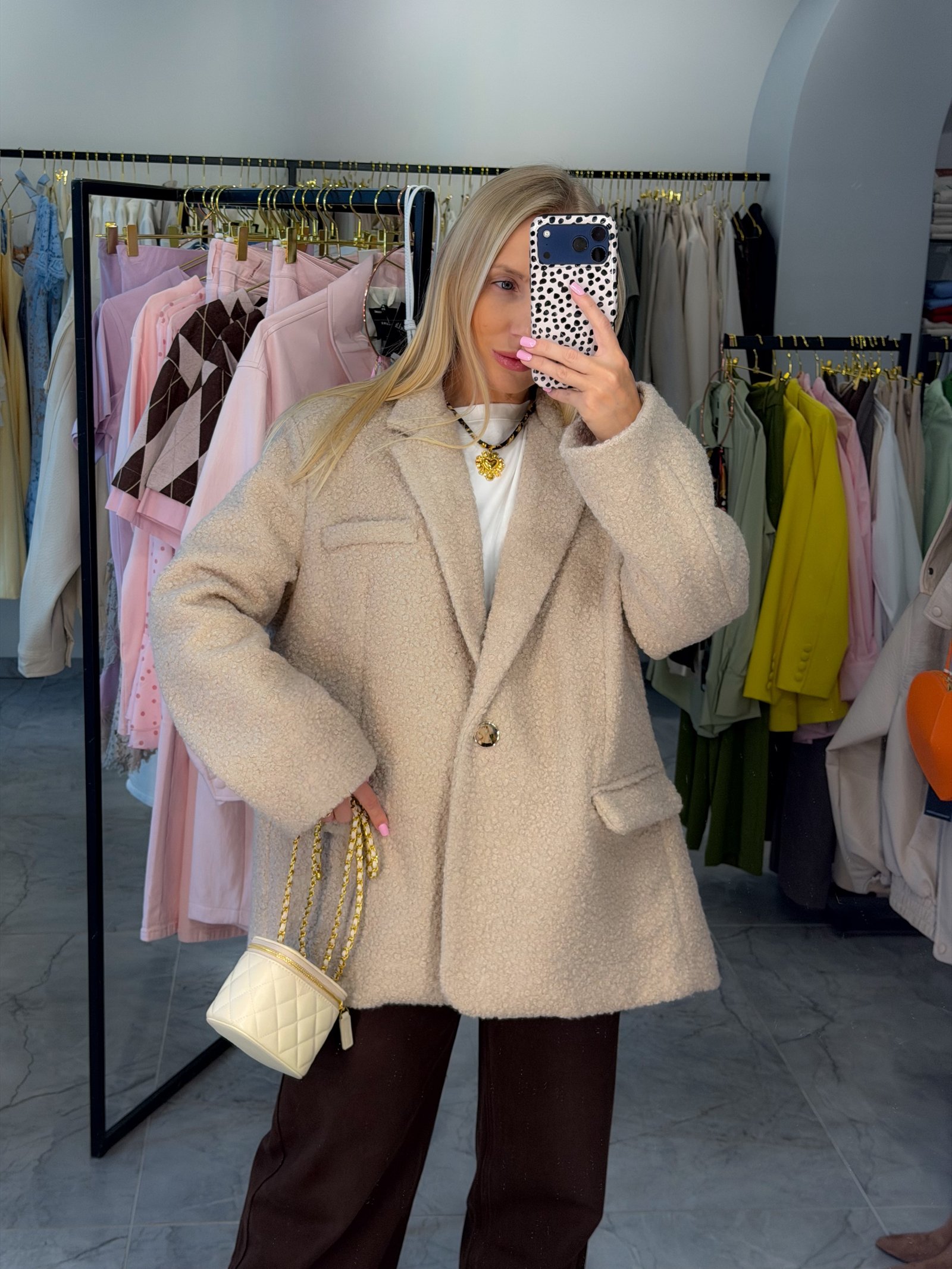 Švarkas Oversized Blazer Beige