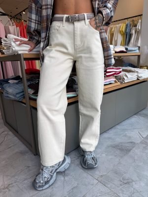 Džinsai Beige Boyfriend Fit - Image 1