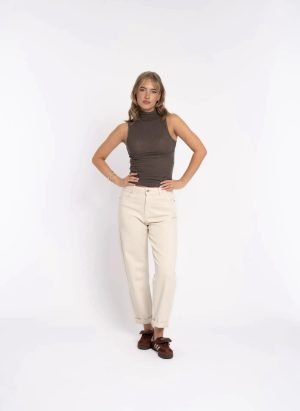 Džinsai MomSiluette Beige - Image 2