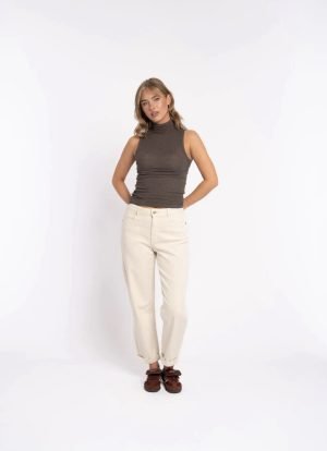 Džinsai MomSiluette Beige - Image 3