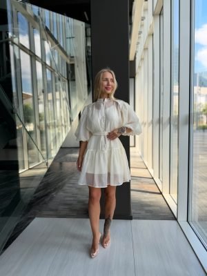 Suknelė „Emerald Beige Touch“ - Image 2