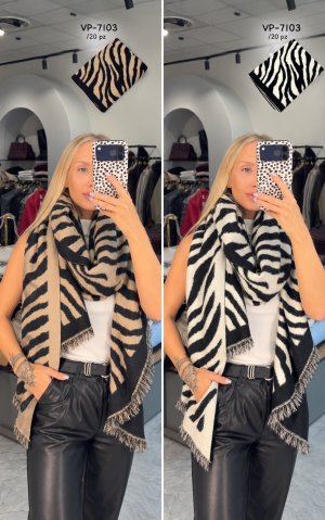 Viskozinis šalikas Zebra - Image 1