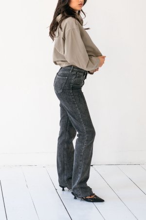 Džinsai Straight Grey (aukštaūgėm) Išankstinis Užsakymas - Image 3
